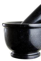 Black Marble Mortar and Pestle with Rim | Marmore