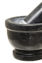 Black Marble Mortar and Pestle with Rim | Marmore