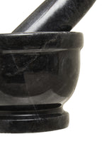 Black Marble Mortar and Pestle with Rim | Marmore