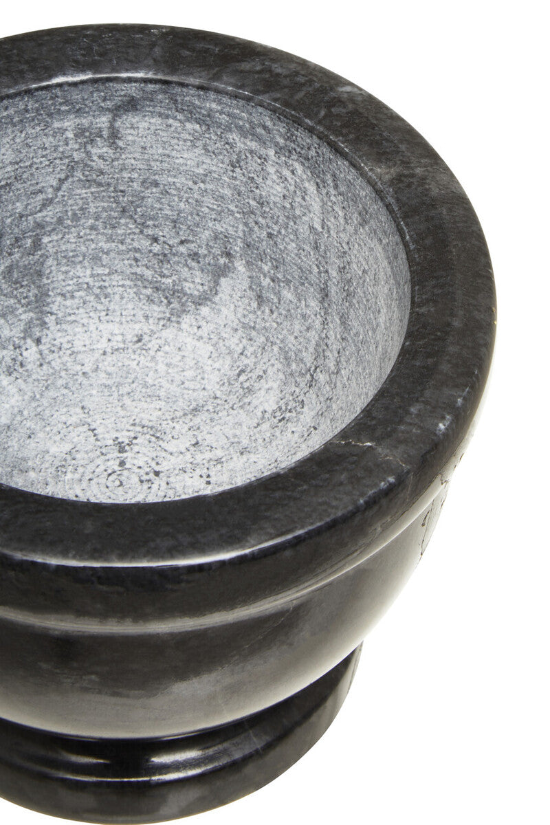 Black Marble Mortar and Pestle with Rim | Marmore