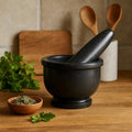 Black Marble Mortar and Pestle with Rim | Marmore