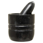 Black Marble Textured Mortar and Pestle | Marmore