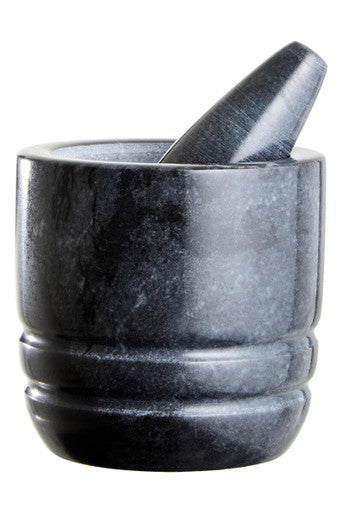 Black Marble Textured Mortar and Pestle | Marmore