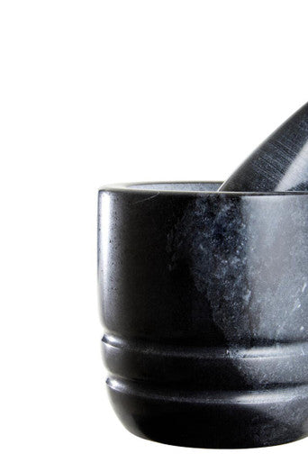 Black Marble Textured Mortar and Pestle | Marmore