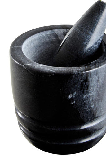 Black Marble Textured Mortar and Pestle | Marmore