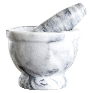 Grey Marble Mortar and Pestle with Rim | Salerno