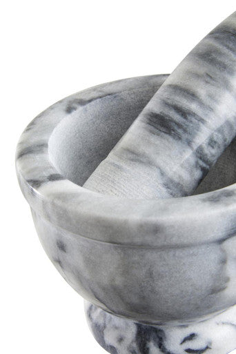 Grey Marble Mortar and Pestle with Rim | Salerno