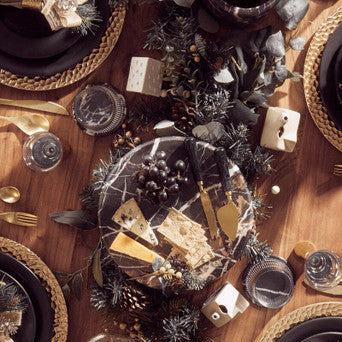 Black and Gold Marble Cake Stand | Marmore