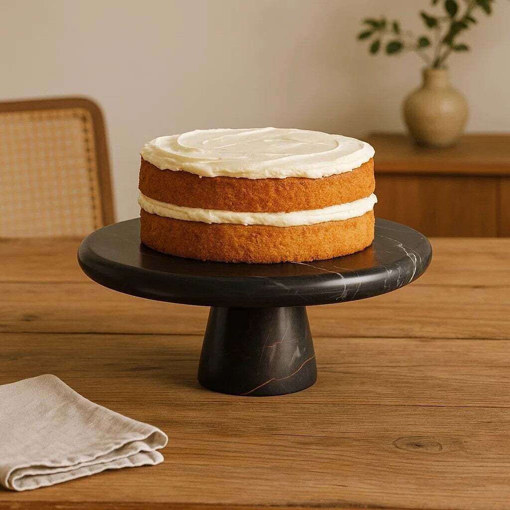 Black and Gold Marble Cake Stand | Marmore