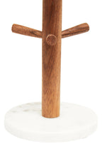 Acacia Wood and White Marble Mug Tree | Monzaro