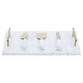 White and Gold Cheese Board and Knife Set | Marina
