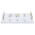 White and Gold Cheese Board and Knife Set | Marina