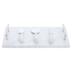 White Marble Cheese Board and Knife Set | Marina