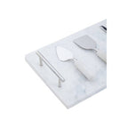 White Marble Cheese Board and Knife Set | Marina
