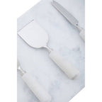 White Marble Cheese Board and Knife Set | Marina