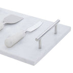 White Marble Cheese Board and Knife Set | Marina