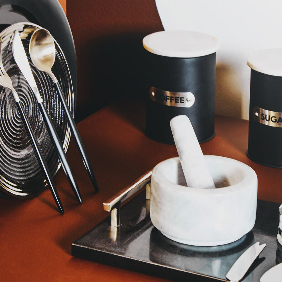 Black Marble Cheese Board and Knife Set | Marina
