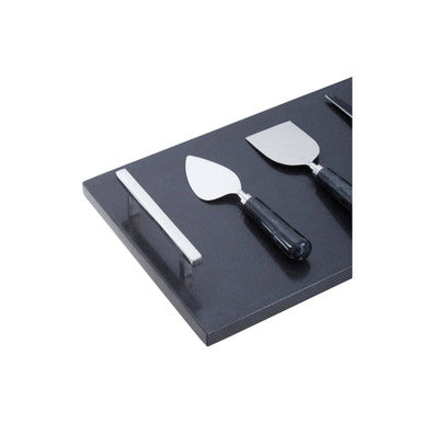 Black Marble Cheese Board and Knife Set | Marina