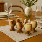 Set of Six Onyx Shot or Liqueur Glasses | Marmore