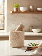 Cream Marble Mortar and Pestle | Marmore