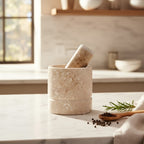 Cream Marble Mortar and Pestle | Marmore