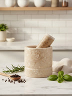 Cream Marble Mortar and Pestle | Marmore