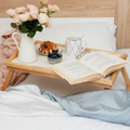 White Top Pinewood with Folding Legs | Bed Tray