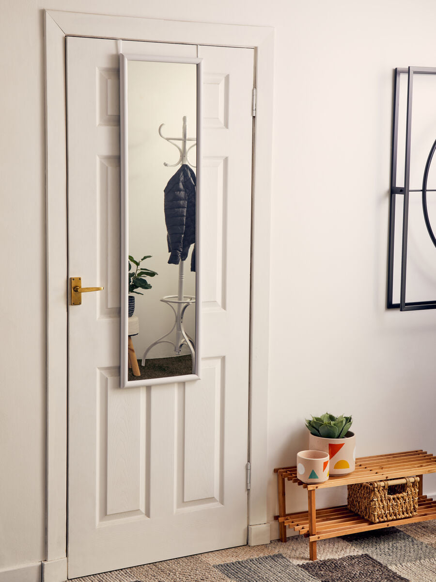 White Plastic Frame Over Door Mirror | Mize