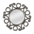 Silver Finish Frame Round Wall Mirror | Adelere