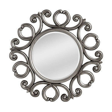 Silver Finish Frame Round Wall Mirror | Adelere