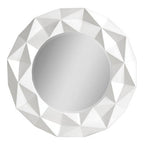 White High Gloss Round Wall Mirror | Stockholm