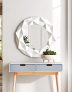 White High Gloss Round Wall Mirror | Stockholm
