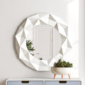 White High Gloss Round Wall Mirror | Stockholm