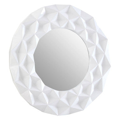 White High Gloss 3D Design Wall Mirror | Stockholm