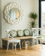 White High Gloss 3D Design Wall Mirror | Stockholm
