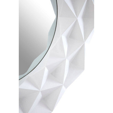 White High Gloss 3D Design Wall Mirror | Stockholm