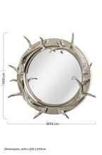 Stag Steel and Nickel Finish Wall Mirror | Antler