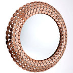 Pebble Design Copper Finish Round Wall Mirror | Templar
