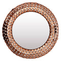 Pebble Design Copper Finish Round Wall Mirror | Templar