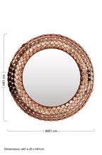 Pebble Design Copper Finish Round Wall Mirror | Templar