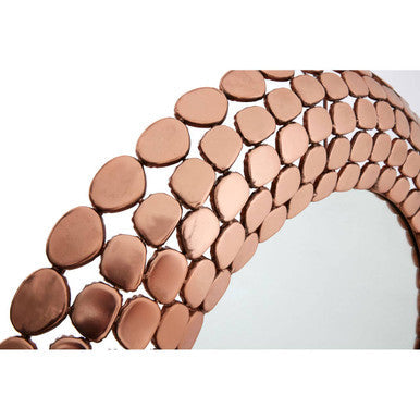 Pebble Design Copper Finish Round Wall Mirror | Templar