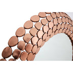 Pebble Design Copper Finish Round Wall Mirror | Templar