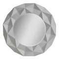 3D Effect Grey High Gloss Round Wall Mirror | Stockholm