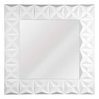 3D Effect Wall Mirror with White High Gloss Finish | Stockholm