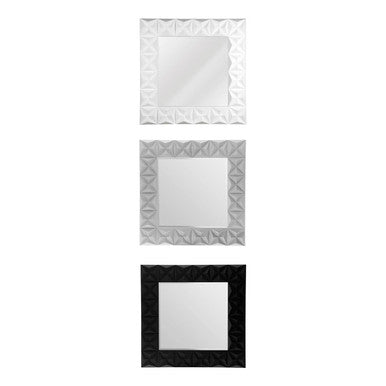 3D Effect Wall Mirror with Grey High Gloss | Stockholm