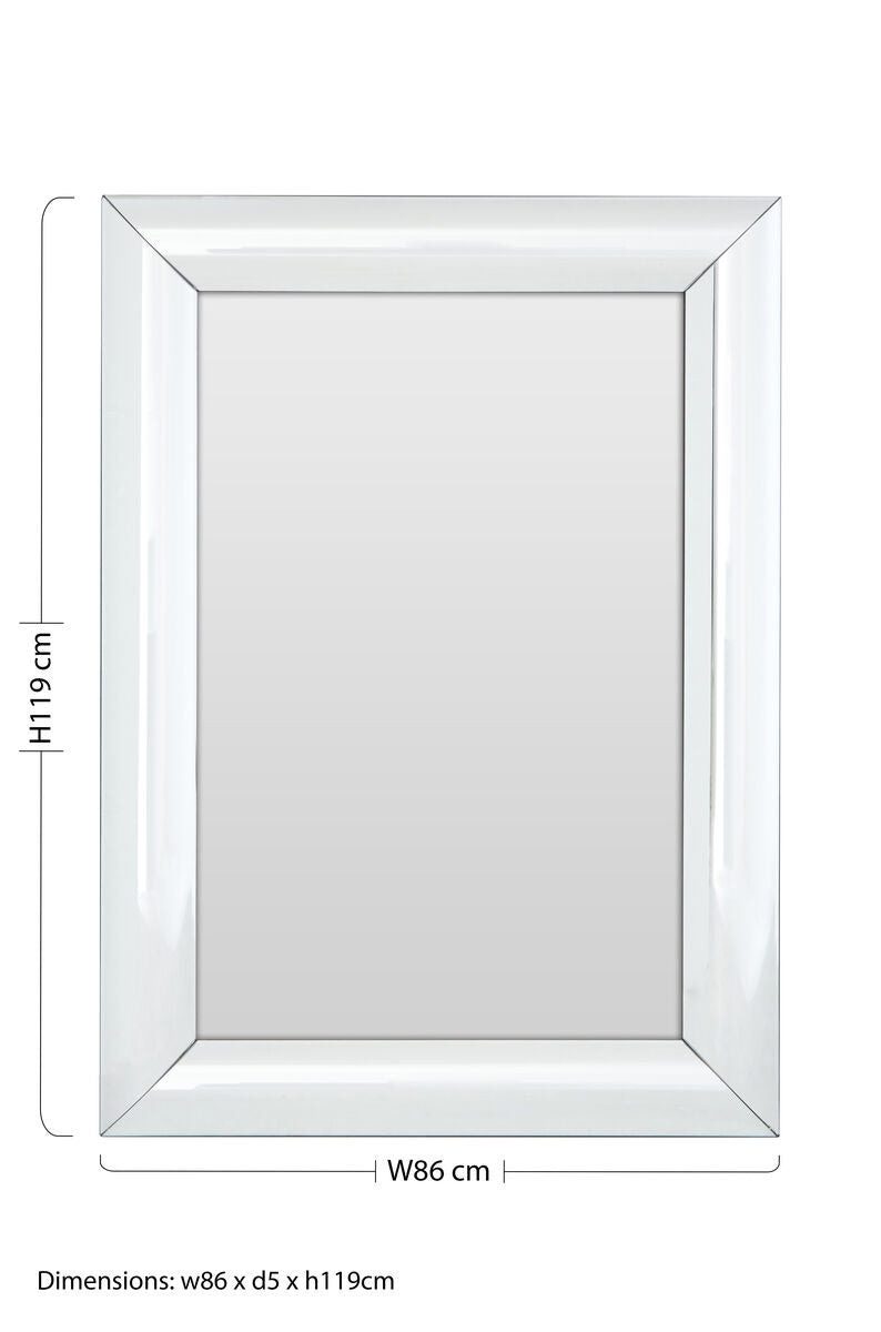 Thick Silver Frame Rectangular Wall Mirror | Petillo