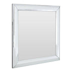 Thick Silver Frame Small Square Wall Mirror | Petillo