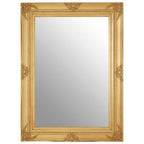 Baroque Rectangular Gold Finish Wall Mirror | Brussels