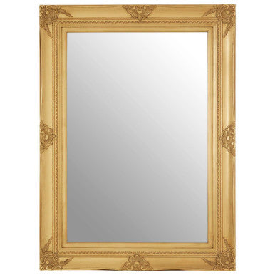 Baroque Rectangular Gold Finish Wall Mirror | Brussels