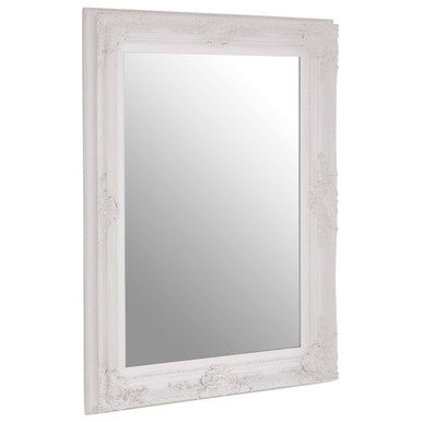 Baroque Rectangular Antique White Wall Mirror | Brussels